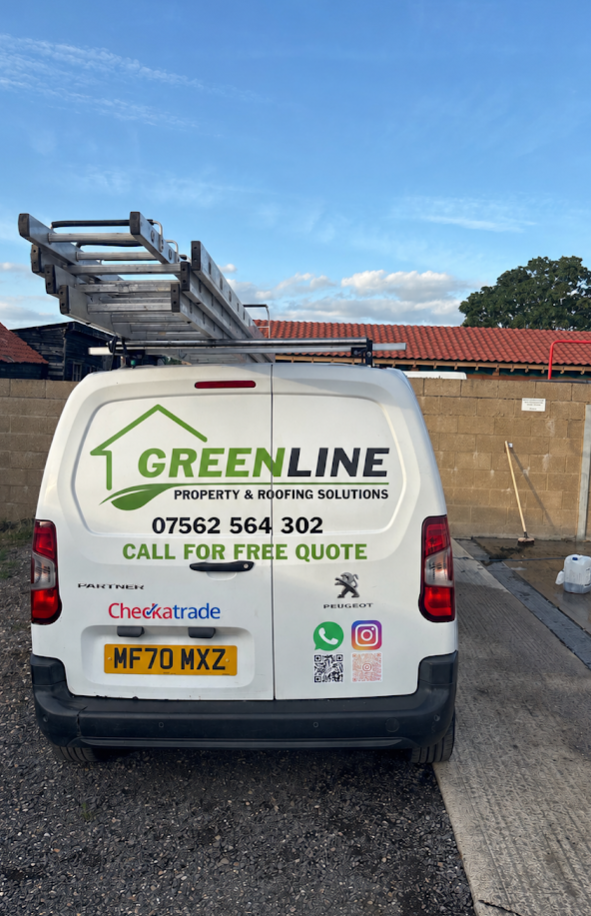 Greenline Property & Roofing Solutions van on site